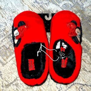 Disney Minnie mouse Red slipper with sequins bow BNWT